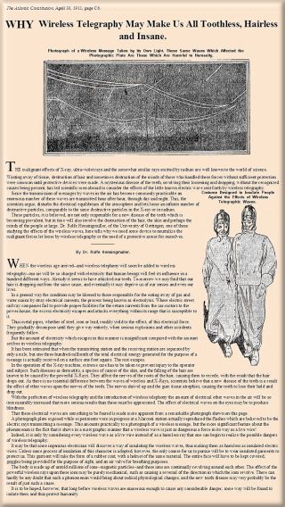 Original des Artikels, wie er am 30. April 1911 in der US-Zeitung 'The Atlanta Constitution' erschien