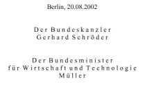 Die offiziellen Urheber der BEMFV, wie sie am Schluss der Verordnung genannt werden