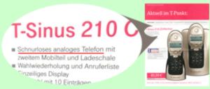 Der T-Com-Prospekt vom April 2004 (hier Titelseite mit vergrertem Ausschnitt) meidet die Zeichenfolge DECT wie der Teufel das Weihwasser