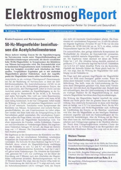 Titelseite des Eektrosmog-Report 08/2010