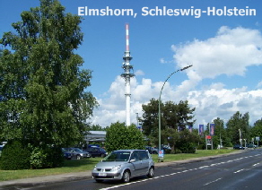Dieser groe Funkturm am Stadtrand von Elmshorn steht dicht neben dem Krankenhaus der Stadt - bei Rundfunkmasten versagt jedoch die Feinderkennung von Mobilfunkgegnern, diese Einrichtungen bleiben unbehelligt